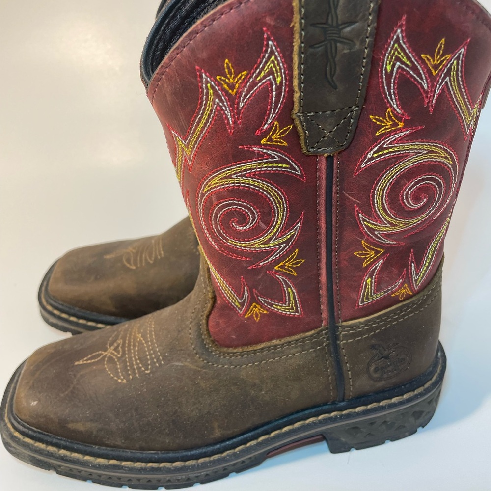 Georgia Boots! Kid's Carbo Tec Brown/Red-Size 13M-Zip Back & Oil Resistant 🥾